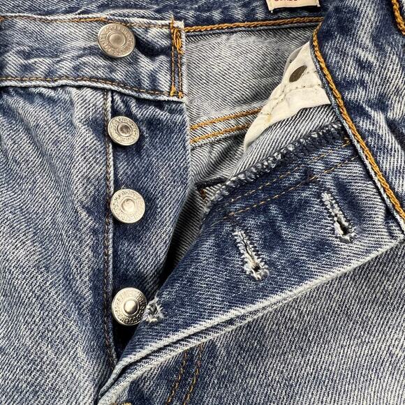 Levi's White Oak Cone Denim Selvedge Women's Button Fly Raw Hem Jeans Size 27 - Picture 7 of 13